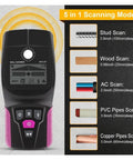 Professional Digital Wall Stud Finder And Voltage Scanner showing 5 scanning modes for wood, metal, and electrical wires.