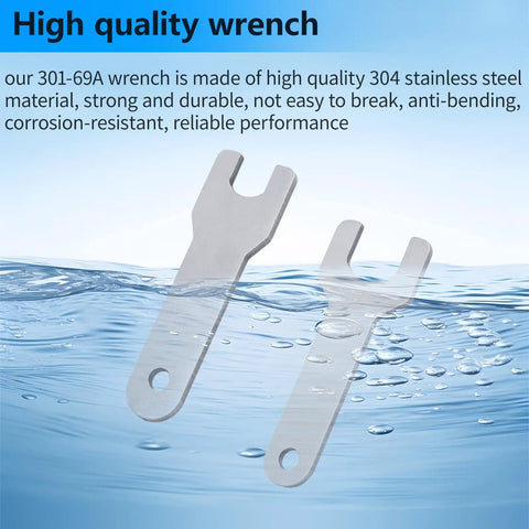 Top Shelf Pneumatic Air Die Grinder Wrench Kit Features 301-69A Small 304 stainless steel wrench for durable daily use.