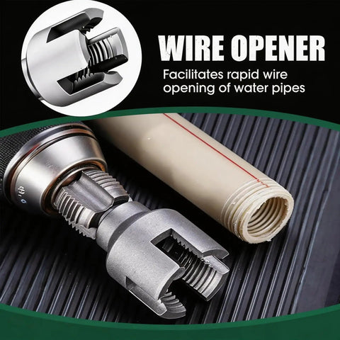 Close-up of Two Piece PVC Pipe Threader Kit For 1/2 Inch And 3/4 Inch Pipes Internal And External Threading Set with pipe