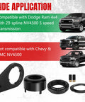 Fifth Gear Lock Nut Retainer Kit With One Half Inch Drive Mainshaft Nut Wrench For Dodge Ram 2500 3500 4WD NV4500 Transmission Compatible Cummins Diesel, black steel parts