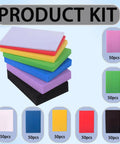 Ultimate Foam Wall Flattening Shim Kit For Straightening Out Them Wobbly Drywall Surfaces And Ceilings Durable Moisture Resistant Spacers stacked in various colors.