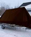 Ultra Heavy Duty 20x40 Ft Brown Poly Tarp 8 Oz 16 Mil Thick Waterproof covering snowmobile trailer
