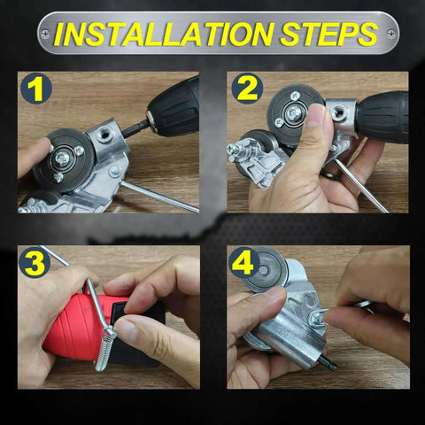 Installation steps for attaching the upgraded electric nibbler to a drill, turning it into a sheet metal cutting beast for 20-30GA materials.