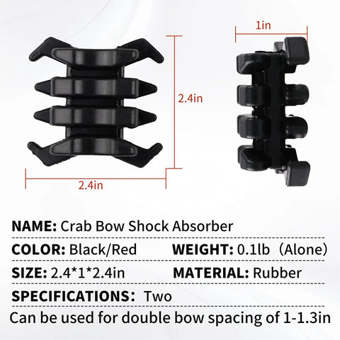 Go To Archery Bow Limb Stabilizer Pair For Compound Bow And Crossbow, vibration dampener, rubber, black/red, side view