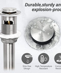 Dope Brushed Nickel One Hole Bathroom Faucet Built From Solid Brass With Pop Up Drain Stopper, drip-free and corrosion resistant