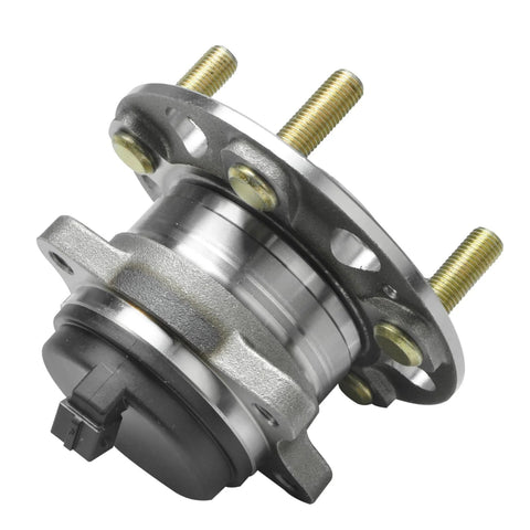 Beefy Two Piece Rear Wheel Bearing Hub Assembly Kit With ABS For Hyundai Sonata 2015 To 2019, Tucson 2016 To 2021, five lug view.