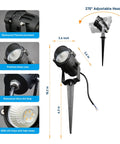 Detail view of Christmas RGBW Landscape Spotlight 12W Outdoor Color Changing Yard Lights with 270° adjustable head and 5050 LED chips