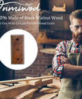 Auto Lock Guitar Wall Mount With Black Walnut Wood Hanger in workshop setting, showcasing unique wood grain texture.