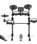 Pro 7 Piece Electronic Drum Kit With Mesh Pads, 209 Sounds, 50 Play Along Tracks, Recording Capable Module, Cymbals And Kick Pedal