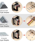 Comparison of D-type, U-type, and T-type staples for Light Duty Stapler Kit with 1600 Pc JT21 Staples Five Sixteenth And Three Eighth Inch