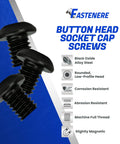 Heavy Duty Button Head Socket Cap Screws 2 56 By 3 16 Inch 100 Pcs Solid Alloy Steel Build With Savage Black Oxide Coat top view