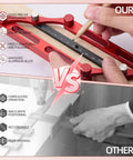 Precision Center Finder Dowel Drill Guide With Self Centering Interchangeable Rods Aluminum Alloy Positioner Tool in use, displaying adjustable scale.