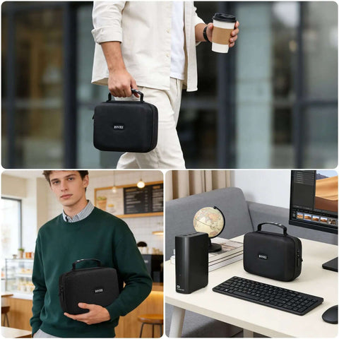Straight Up Badass Desktop External Hard Drive Case Knockout Shell Cover For Seagate Expansion And Wd Elements My Book EasyStore Heavy Duty Anti Scratch Armor held by a man.