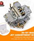 Holley Jet Assortment Kit For Carburetors, 72-Piece Jet Set With Sizes #64 To #99, 1/4-32 Threads, packed in labeled case