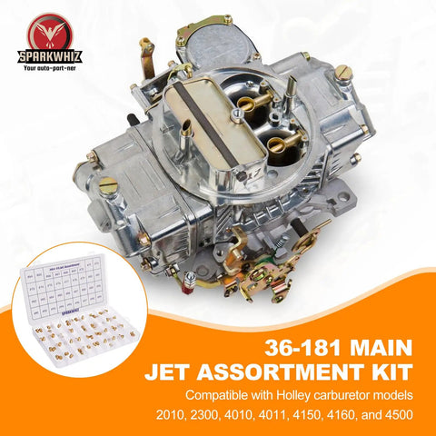 Holley Jet Assortment Kit For Carburetors, 72-Piece Jet Set With Sizes #64 To #99, 1/4-32 Threads, packed in labeled case