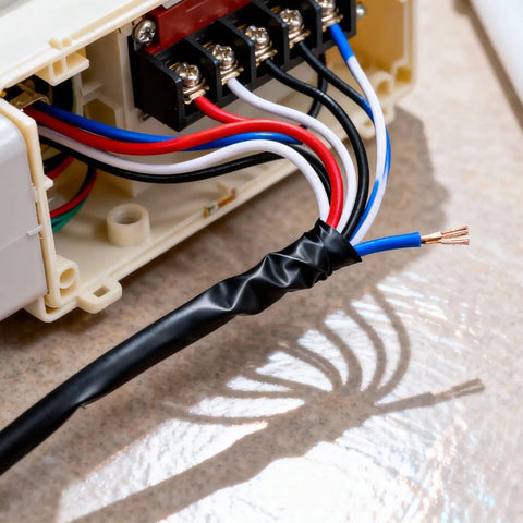 Heat Shrink Tubing Kit With Adhesive Lined 2 To 1 Ratio 150 Pcs Eight Sizes From 2mm To 13mm applied on wiring for repair