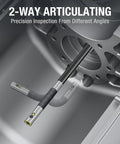 Articulating Borescope Pro Grade With Dual Lens Endoscope For Automotive Inspections, Five Inch IPS Display inside engine bay