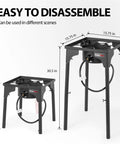 Portable Propane Burner For Camping And Outdoor Cooking With Adjustable Legs Easy To Carry Gas Stove For Home Brewing