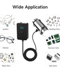 Portable Handheld Ultrasonic Cleaner with digital timer, shown cleaning jewelry, glasses, and watch parts, sturdy stainless steel design.