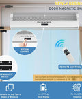 36 Inch Wall Mounted Air Curtain For Commercial Doors With Magnetic Switch showing remote control and button features.