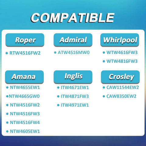 Washer Water Inlet Valve Replacement For Whirlpool Amana Crosley Maytag W11101906 W11210463 compatible models list image