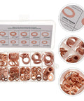 Heavy Duty RunRotoo Copper Washer Assortment Kit With 200 Flat Sealing Gaskets For Plumbing Automotive Projects Featuring Superior Rust And Oxidation Resistance To Keep Everything Tight And Leak Free., copper washers in plastic case, assorted sizes