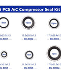 AC Compressor Port Seal Washer Kit 45 Piece Gasket Set For Car AC Repairs With Bonded Seals And Assorted Washers.