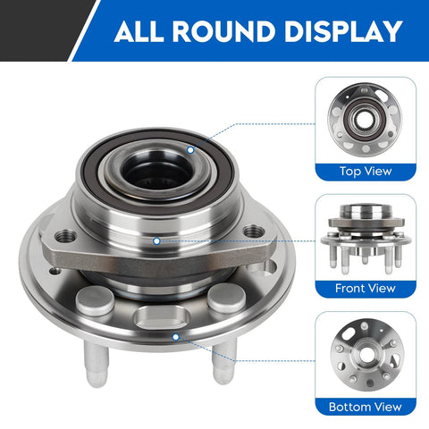 Front Wheel Bearing Hub Assembly 5 Lug With ABS 1 Piece Replacement For Allure Lacrosse Regal Malibu Impala Equinox Terrain CTS XTS Saab Nine Five AWD Direct Fit Easy Install And Long Life