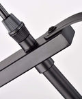 Close-up of Kitchen Island Pendant Light Three Light Industrial Ceiling Fixture in matte black finish, showing metal detail.
