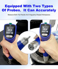 Portable Ultrasonic Hardness Tester With Dual Probes For Measuring HL HV HB HS HRA HRB HRC, handheld gauge testing flat and curved metal surfaces