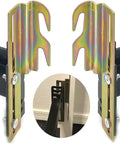 Top Shelf Galvanized Steel Bed Frame Conversion Brackets Four Pack showing metal hook design for easy headboard setup.