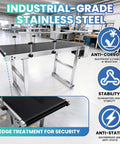 55 By 22 Inches Motorized Belt Conveyor Table With Heavy Duty Stainless Steel Build Anti Static PVC Belt in industrial setting