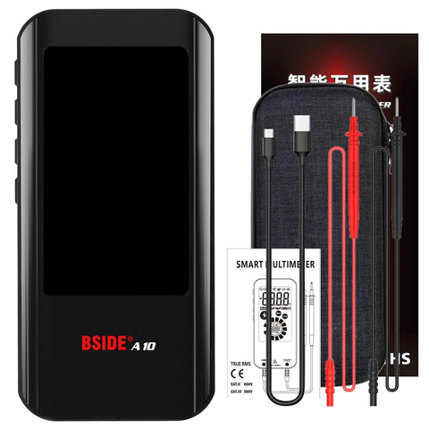 Rechargeable Pocket Digital Multimeter With Color LCD Display, Auto-Ranging 6000 Counts, cables and carrying case