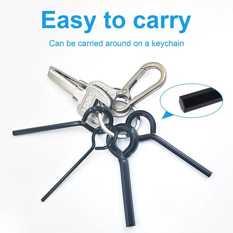 12 Pc Black Hex Key Set With Full Loop Handles, compact and easy to carry on keychain, includes durable metal Allen wrenches