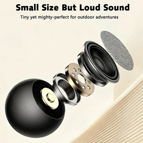 Exploded view of Pocket Sized Bluetooth Speaker With Deep Bass And Crisp Highs, 5W Stereo Sound, True Wireless Stereo Pairing.