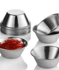 Stainless Steel Sauce Cups Set 12-Pack Small Dipping Ramekins for Condiments Commercial Grade Individual Round 1.5 Oz Cups Reusable