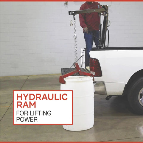 Beast Mode Hydraulic Pickup Truck Crane With 360 Degree Pivot And Integrated Hand Winch Built Legit For Up To Two Thousand Pound Vehicle Load Towing