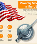 Retro 1945 Style Handheld Cast Aluminum Sandwich Maker And Pie Iron Grill, proudly made in the USA, showcasing cast aluminum and sealed edges.