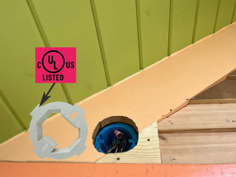 Ceiling Box Extender Kit 1 Pack Extends 3.5 Inch And 4 Inch Round Or Octagonal Electrical Boxes Up To 1.5 Inch UL Listed Plastic Ceiling