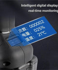 Electric Rechargeable Hydraulic Crimping Pliers EP-7842 with digital display showing battery and temperature readings.
