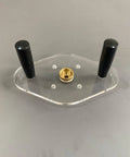 Professional Router Base Plate Compatible With Dwp611 And Dcw600b Routers six by ten inch clear acrylic platform with two handles.