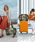 Women with Alligator Pattern Travel Duffel Bag For Men And Women Waterproof Gym Bag Carry On Weekender Overnight Foldable 18L Capacity