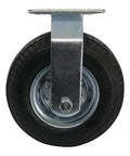 Built Tough 8 Inch Pneumatic Caster Wheel With Rigid Plate And 220 Pound Load Capacity Featuring Precision Ball Bearing Hub, front view.