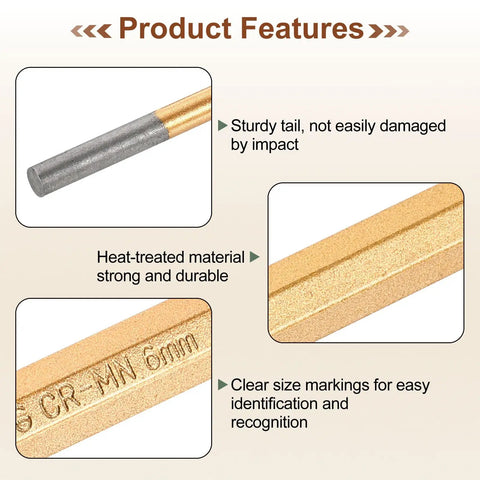 Heavy Duty Pin Punch 1/4 Inch Head 150Mm Length Alloy Steel Alignment Driver Tool for beating out stubborn pins features.