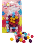 Pack of 30 colorful spoke beads for kids bikes, including spokies in yellow, blue, white, pink, and purple for universal fit.