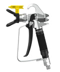 Pro Grade Airless Paint Spray Gun Delivering Three Thousand Six Hundred Psi Raw Power With Five One Five Reversible Tip side view showing trigger and swivel.