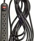 10 Pack 6 Outlet Surge Protector Power Strips With 15-Foot Extension Cord Black ETL Listed UL Standard 350-Joule Surge Protection
