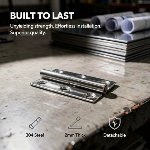 Stainless Steel Lift Off Hinges Set, 2.5 Inch Removable Cabinet Door Hardware, 304 Grade Split Detachable Hinges Detail View