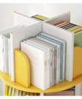 Top view of Rotating Book Shelf With 360 Degree Spin No Fuss Multi Level Floor Bookcase showing book organization