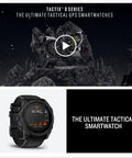 51mm Solar-Powered Tactical GPS Smartwatch With Titanium Bezel And Sapphire Lens display showing metrics